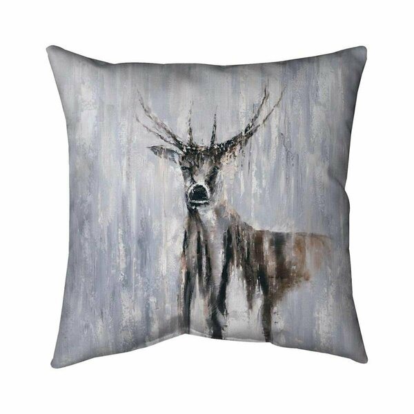Fondo 20 x 20 in. Winter Abstract Deer-Double Sided Print Indoor Pillow FO2796018